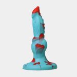 Blue Stained Fantasy Knotted Canine Dildo 7 Inches