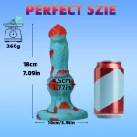 Blue Stained Fantasy Knotted Canine Dildo 7 Inches