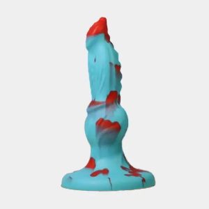 Blue Stained Fantasy Knotted Canine Dildo 7 Inches