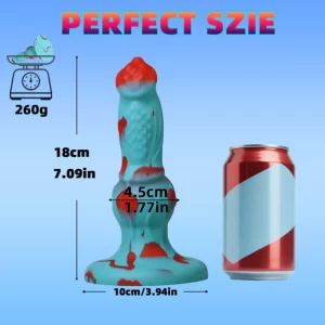 Blue Stained Fantasy Knotted Canine Dildo 7 Inches