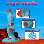Blue Stained Fantasy Knotted Canine Dildo 7 Inches