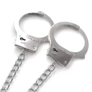 Butt Plug With Handcuffs Metal & Gem Design