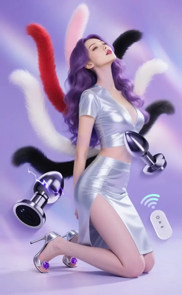 Electro Shock Butt Plug With Tail 3 Sizes