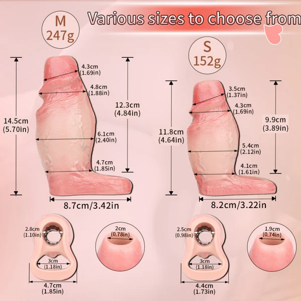 Girthy Cock Sleeve Realistic 5.7 Inches