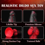 Hell Wolf Thrusting and Vibrating Silicone Dildo 8.26 Inches