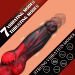 Hell Wolf Thrusting and Vibrating Silicone Dildo 8.26 Inches