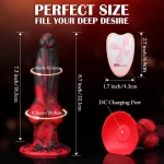 Hell Wolf Thrusting and Vibrating Silicone Dildo 8.26 Inches