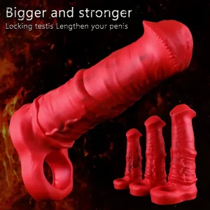 Horsecock Sheath for Penis Blood-red 3 Sizes