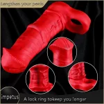 Horsecock Sheath for Penis Blood-red 3 Sizes