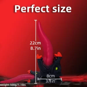 Monster Tongue Dildo Blood-Red 8.7 Inches