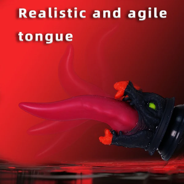 Monster Tongue Dildo Blood-Red 8.7 Inches