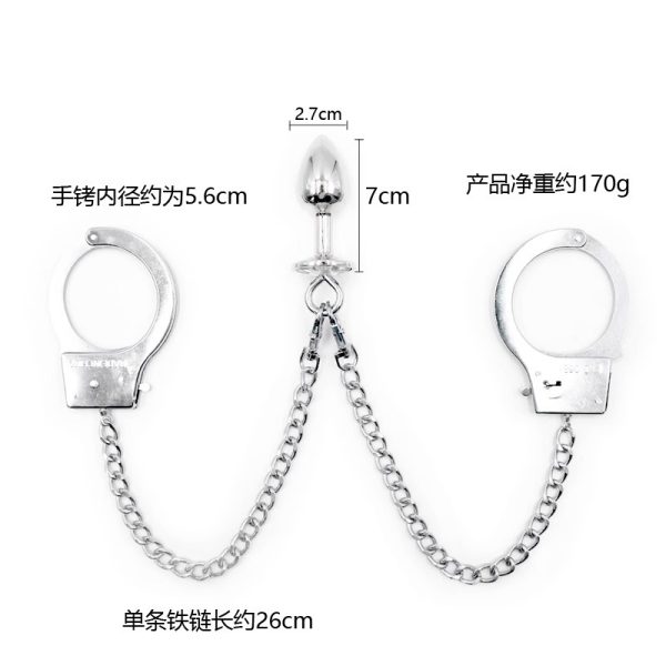Plug Bondage With Handcuffs Metal Design