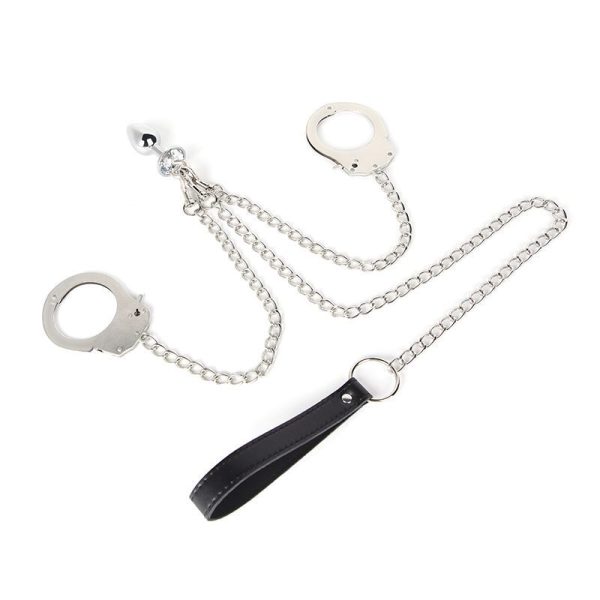 Plug Bondage With Handcuffs Metal Design