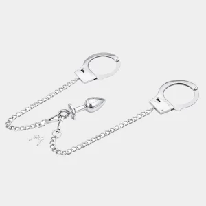 Plug Bondage With Handcuffs Metal Design
