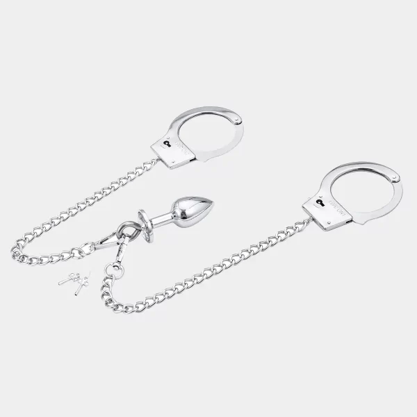 Plug Bondage With Handcuffs Metal Design