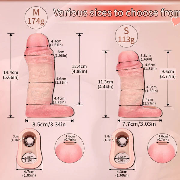 Open End Cock Sleeve Lifelike Design 5.6 Inches
