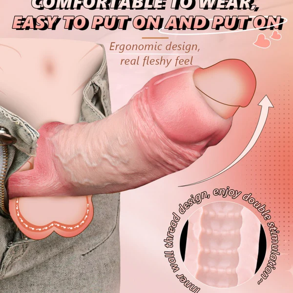 Open End Cock Sleeve Lifelike Design 5.6 Inches