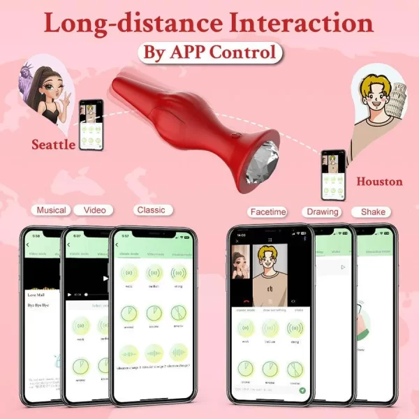 Plug Anal Diamond Vibrating & Remote 5.7 Inches