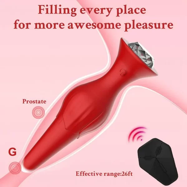 Plug Anal Diamond Vibrating & Remote 5.7 Inches