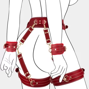 Premium Leather Bondage Harnes Set