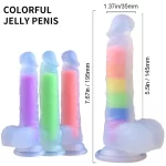 Rainbow Colored Dildo Dual Density With Liquid Silicone
