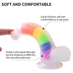 Rainbow Colored Dildo Dual Density With Liquid Silicone