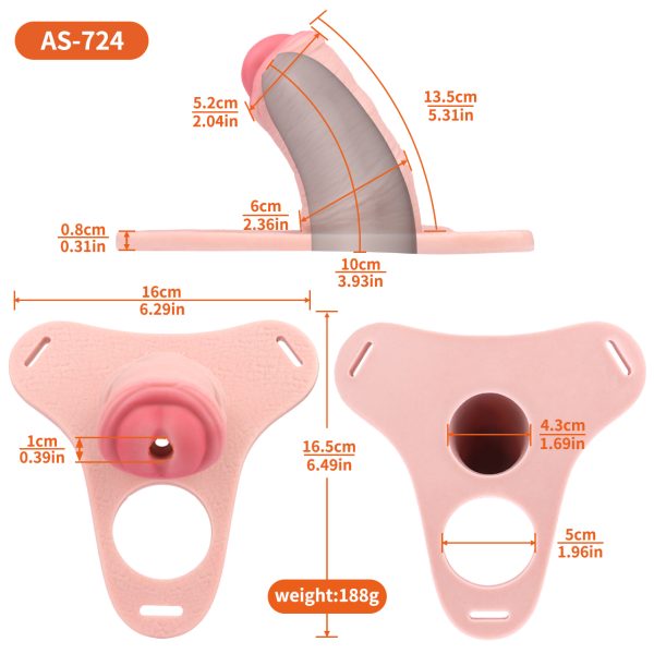 Short Chasity Cage Realistic Strap On 4 Inches