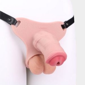 Short Chasity Cage Realistic Strap On 4 Inches