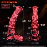 12 Inch Horse Dildo Muscle Flame Red