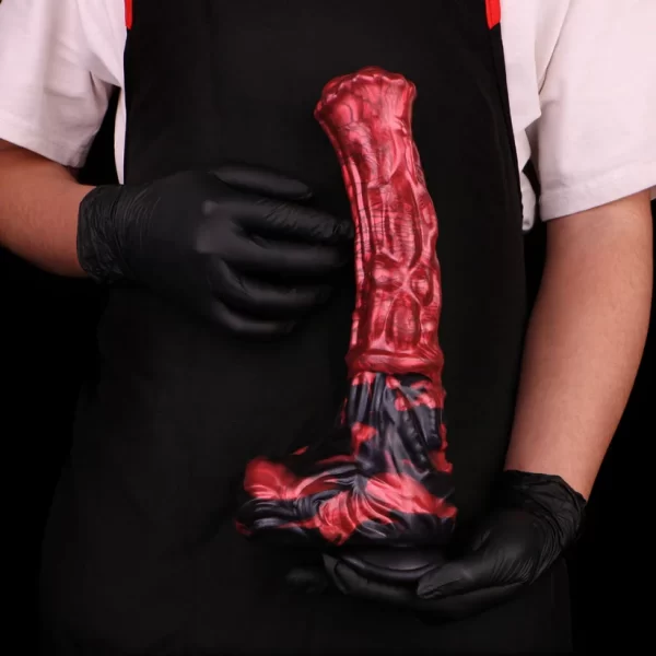 12 Inch Horse Dildo Muscle Flame Red