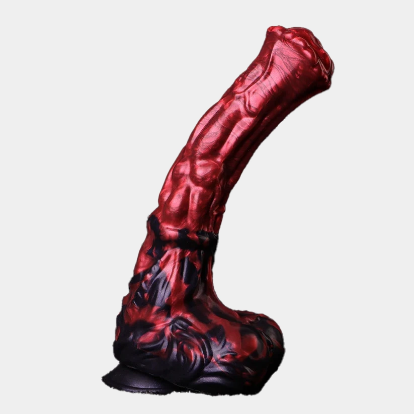 12 Inch Horse Dildo Muscle Flame Red