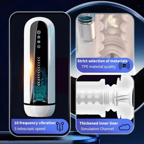 Auto Heating Thrusting Male Stroker with Touch Screen