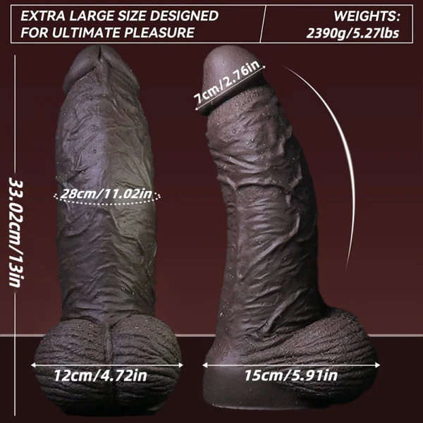 Big Black Realistic Dildo Huge Design 13 Inches