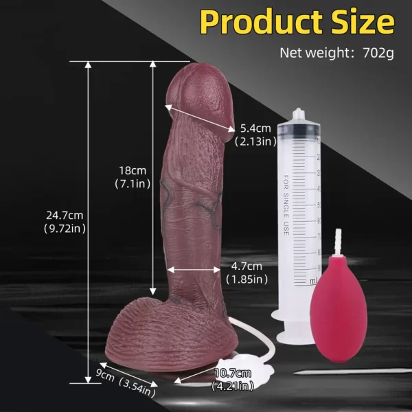 Circumcised Dildo Huge Black 9.7 Inches