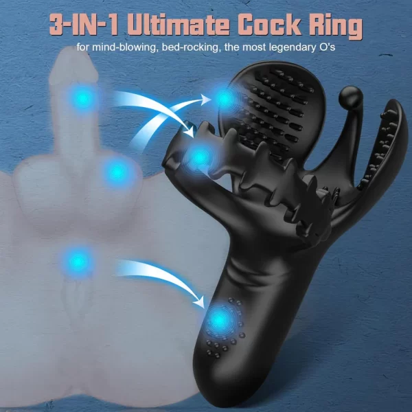 Cock Ring Around Testicles 3-In-1 Vibration