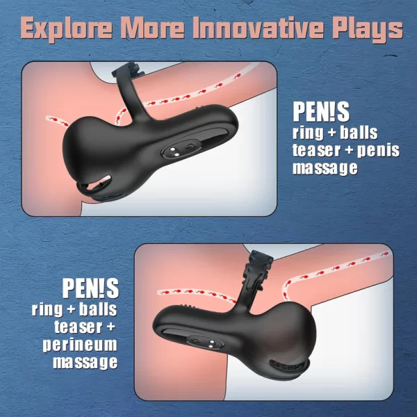 Cock Ring Around Testicles 3-In-1 Vibration