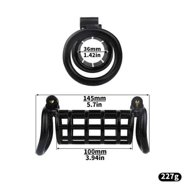 Double End Chastity Cage With Adjustable Rings
