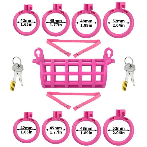 Double End Chastity Cage With Adjustable Rings
