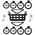 Double End Chastity Cage With Adjustable Rings