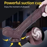 9 Inch Squirting Black Dildo With Dual Desnsity