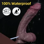 9 Inch Squirting Black Dildo With Dual Desnsity