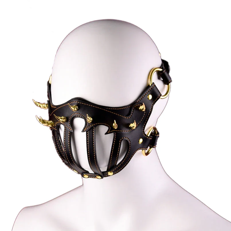 Spiked Leather Bondage Fantasy Mask