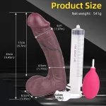 9 Inch Squirting Black Dildo With Dual Desnsity