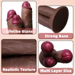Tripple Dildo With Suction Cup 8 Inches