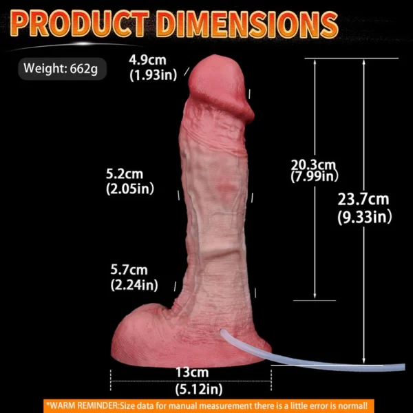 Ultra Realistic Squirting Dildo With Dual Layer 9 Inches