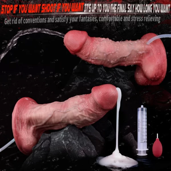 Ultra Realistic Squirting Dildo With Dual Layer 9 Inches