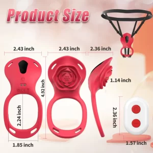 Strap on Clit Vibrator Rose Design
