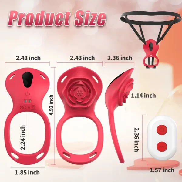 Strap on Clit Vibrator Rose Design