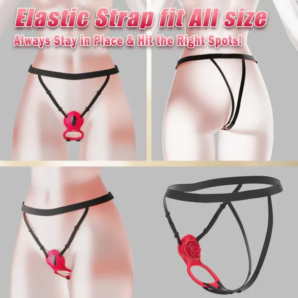 Strap on Clit Vibrator Rose Design
