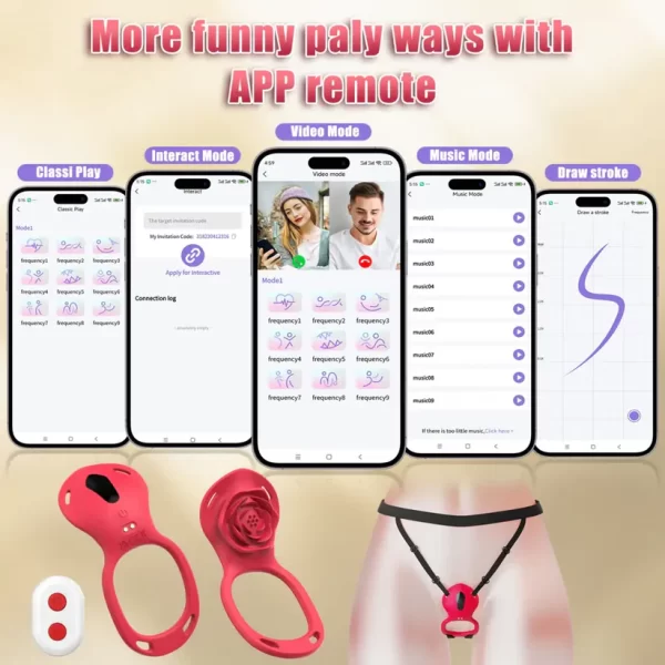 Strap on Clit Vibrator Rose Design